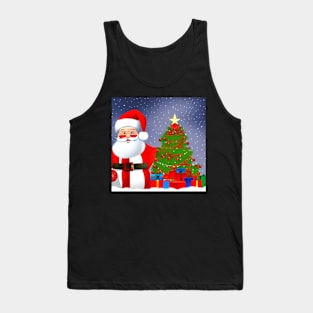 Santa and Christmas Tree Tank Top